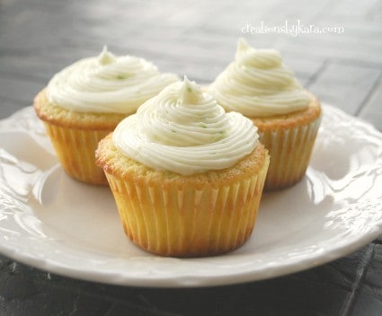 cream cheese frosting-lime cupcakes