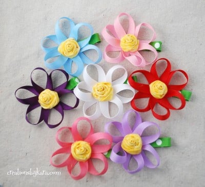 ribbon flower bow 001