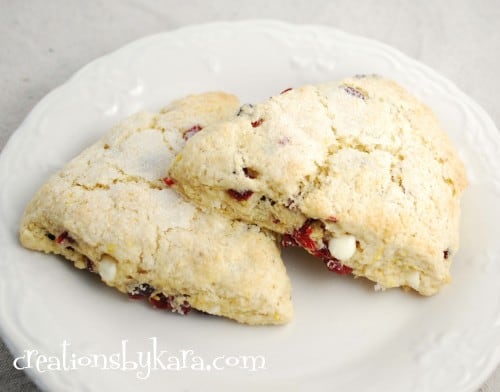 orange cranberry scones with white chocolate