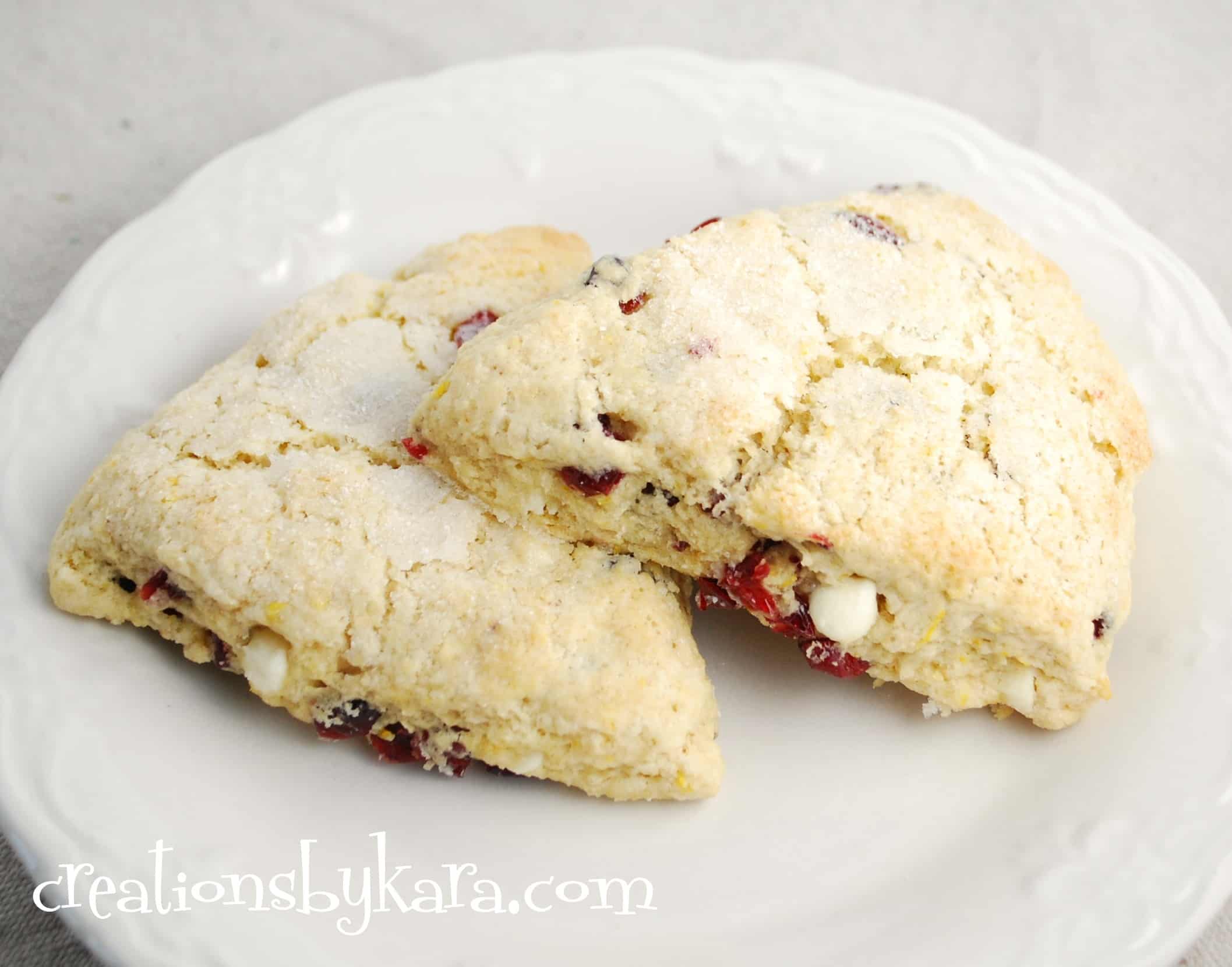 orange cranberry scones with white chocolate