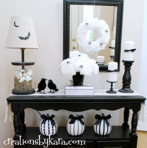 Black and White Halloween Display
