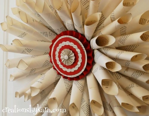 Christmas Book Page Wreath