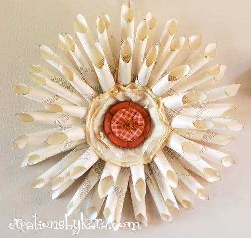 DIY Fall Book Page Wreath 029