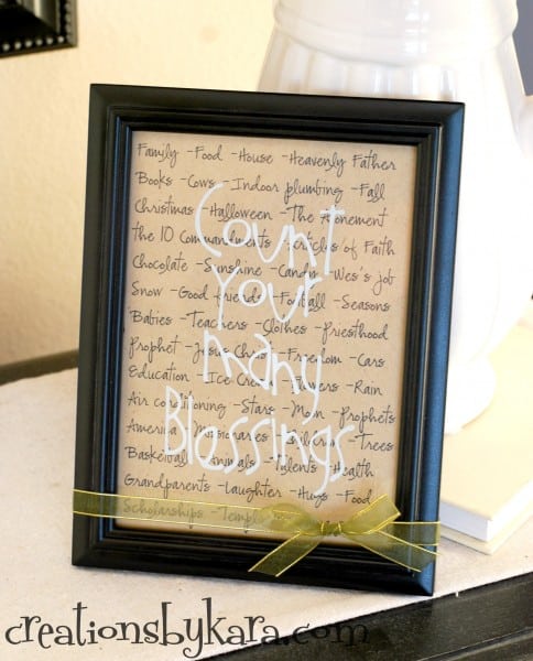 Thanksgiving Decor- framed blessings 03