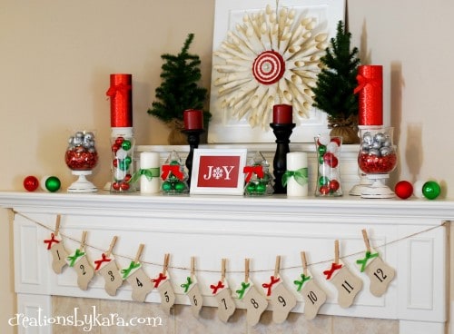 Christmas Mantel Decor 2012