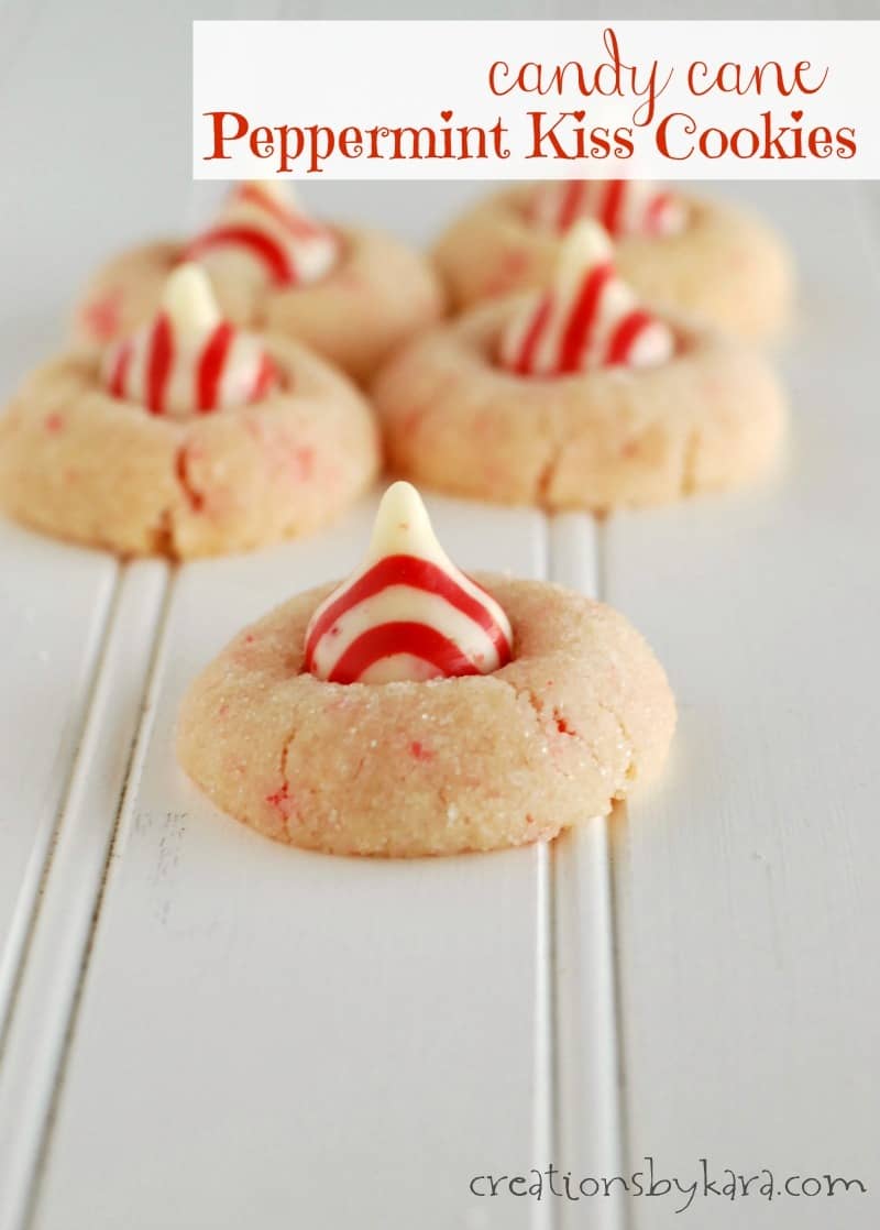 Candy Cane Peppermint Kiss Cookies