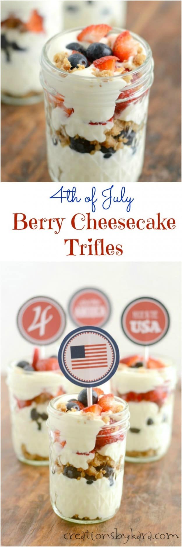 4th of July Berry Cheesecake Trifles
