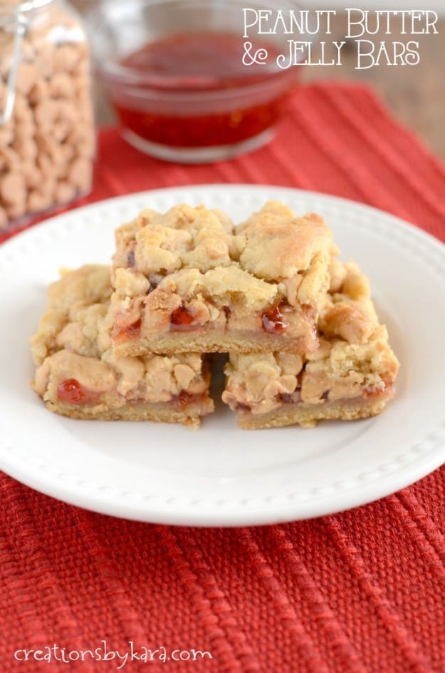 Peanut Butter and Jelly Bars - a classic childhood favorite, made into a decadent treat. You are sure to love them!