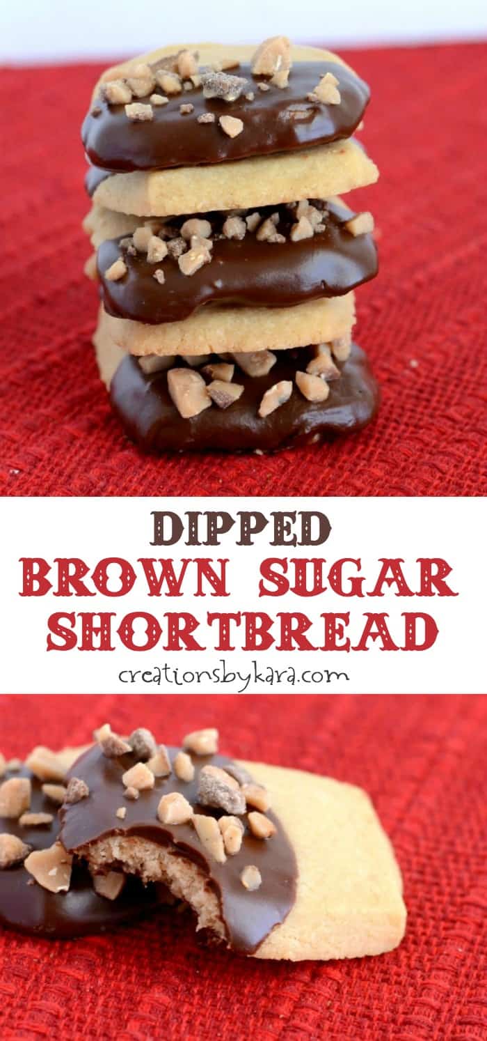 Dipped brown sugar shortbread cookies