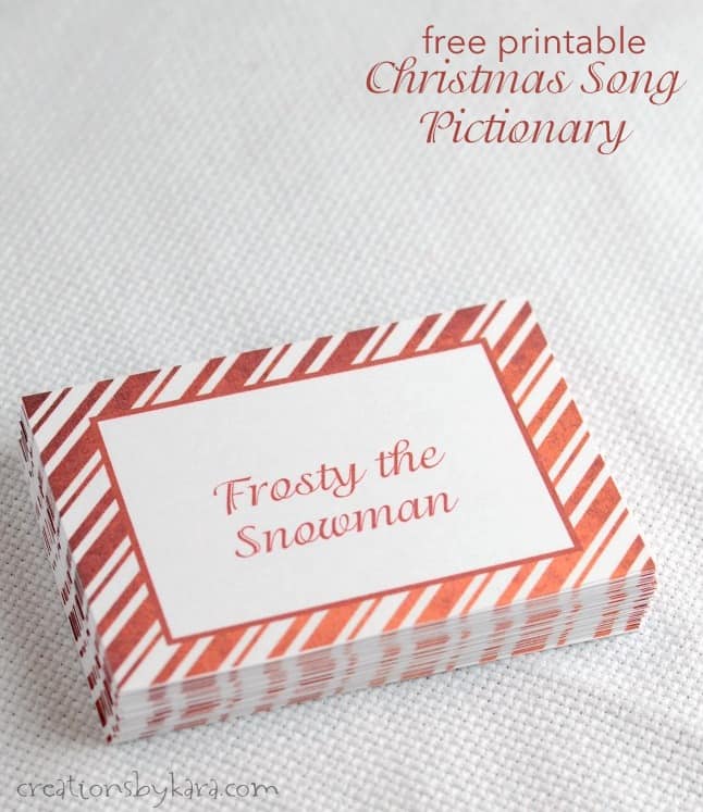 Christmas Songs Pictionary- free Christmas game
