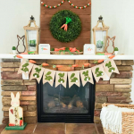 Carrot Patch Easter Mantel with Free Printables