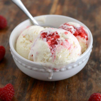No-Churn White Chocolate Raspberry Swirl Ice Cream