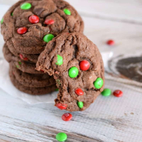 M&M Chocolate Christmas Cookies