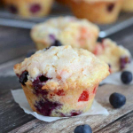 Lemon Blueberry Cherry Muffins (4th of July Recipe)