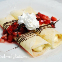 Strawberry Cheesecake Crepes with Nutella