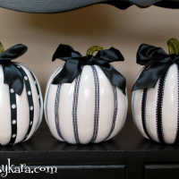 Halloween Decor- Black and White Pumpkins
