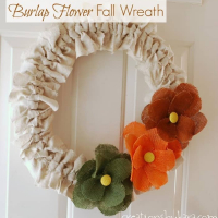 Fall Wreath with Burlap Flowers