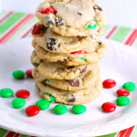 Chewy M&M Christmas Cookies
