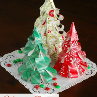 Easy Christmas Decorations: Wrapping Paper Christmas Trees