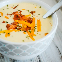 Cheesy Cream of Cauliflower Soup (keto friendly)