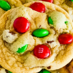 Chewy M&M Christmas Cookies