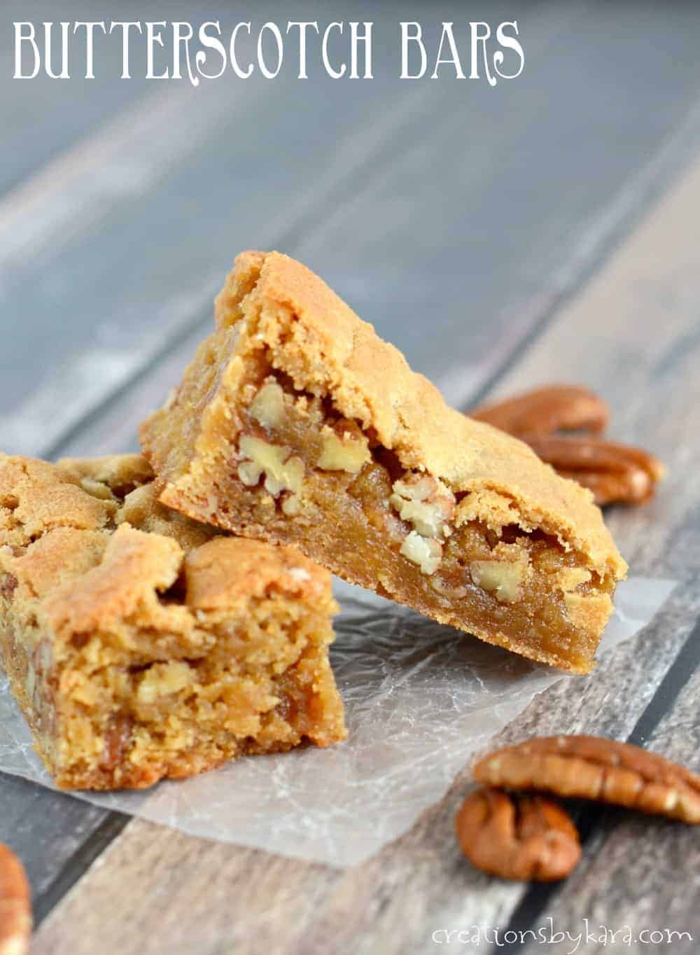 Amazing Chewy Butterscotch Bars Creations by Kara