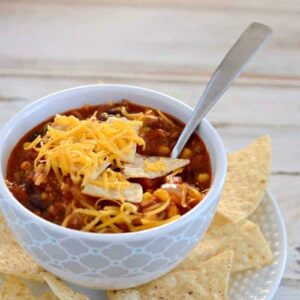 Recipe for the best Taco Soup. A perfect last minute dinner recipe that everyone loves! #tacosoup