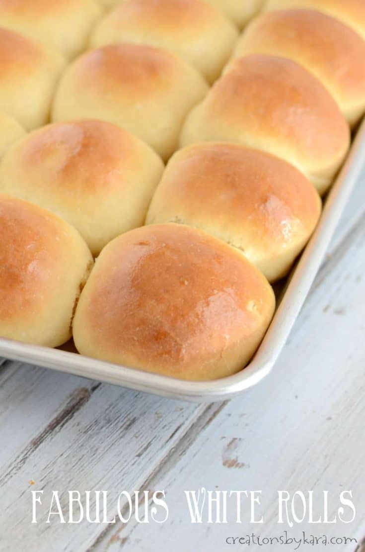 These yummy white rolls are always a hit no matter where I serve them. A soft, tender, and flavorful dinner roll recipe.
