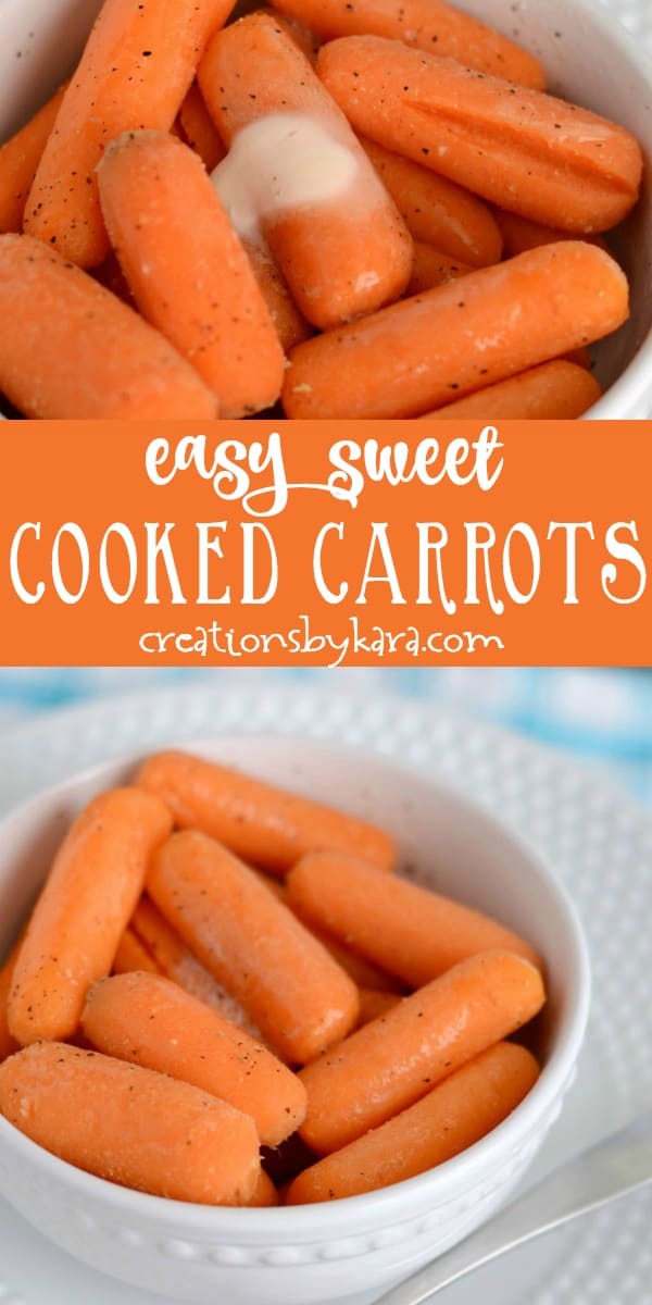 easy sweet cooked carrots recipe collage