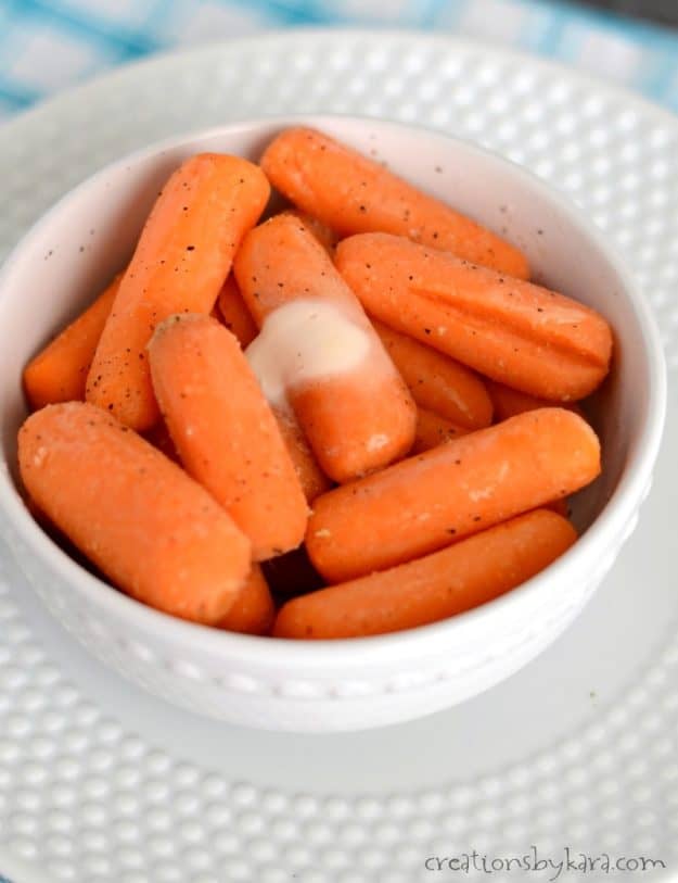 sweet cooked carrots with butter