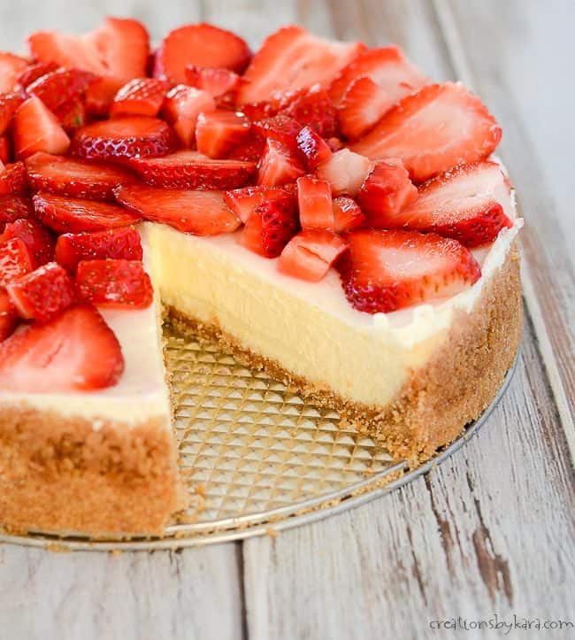 Thick & Creamy Cheesecake Recipe - Creations by Kara