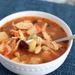 Chunky Mexican Chicken Chili - serve with cornbread for a perfect chilly evening dinner.
