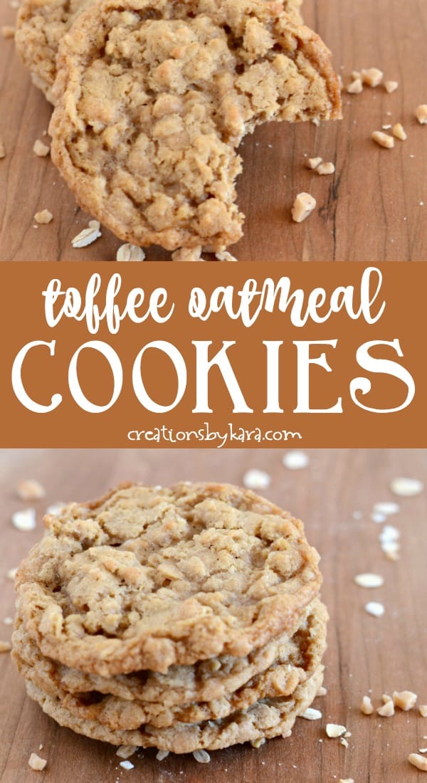 oatmeal toffee cookies recipe collage