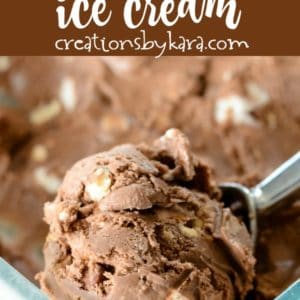 scoop of creamiest rocky road ice cream