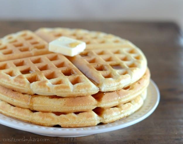 You can whip up a batch of these homemade waffles in about 5 minutes!