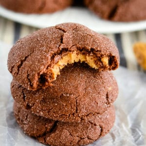 chocolate magic middles cookies with peanut butter filling