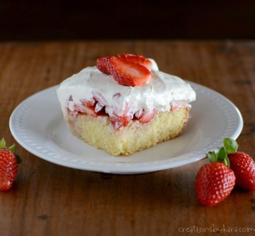Blue Ribbon Strawberry Cake- a delicious way to showcase fresh spring berries. It's sooo good!