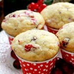 Tender and delicious, these Chocolate Chip Cranberry Muffins have a hint of orange flavor. They are delicious for breakfast, brunch, or snacking.