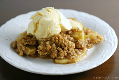Best Ever Apple Crisp - tender apples with a buttery oat topping. A perfect fall dessert recipe!