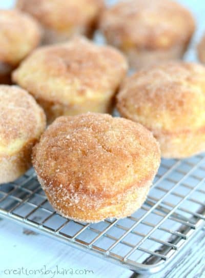 Recipe for cinnamon sugar donut muffins - these muffins taste like cinnamon donuts!