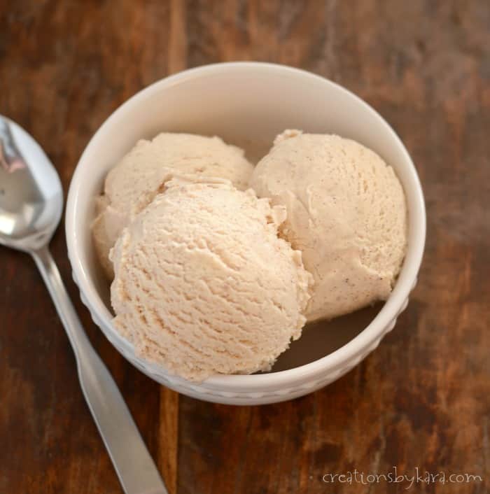 Recipe for homemade cinnamon ice cream.