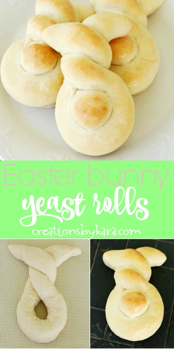 Easter bunny yeast rolls recipe collage