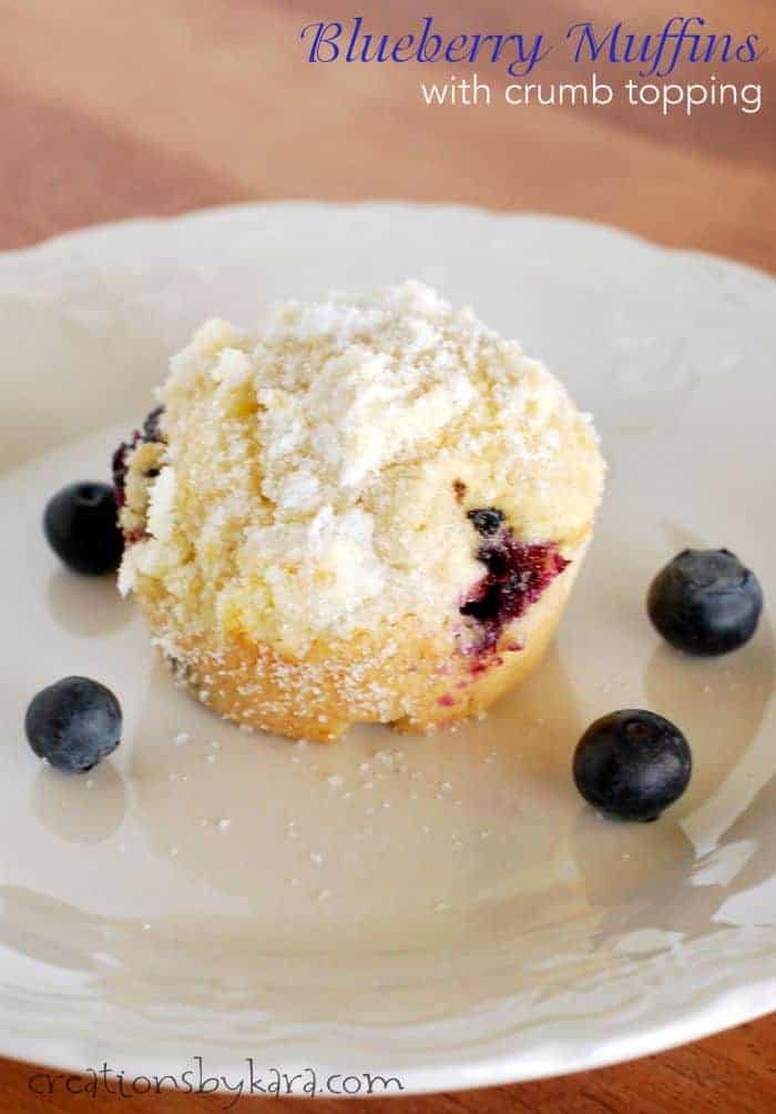 Blueberry Muffins with Crumb Topping. A perfect breakfast recipe
