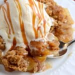 Love apple crisp or caramel apples? Give this Caramel Apple Crisp a try. It is the best of both worlds. A perfect fall dessert recipe!