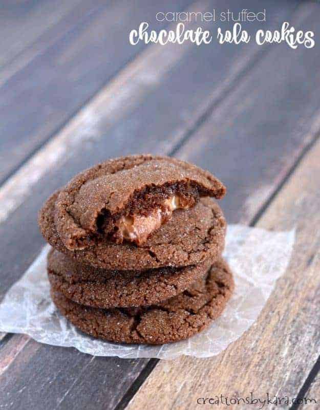  caramel stuffed Rolo Cookies title photo