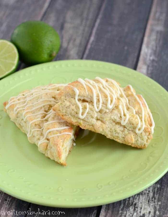 Recipe for White Chocolate Lime Scones. Bring a little hint of spring to your breakfast table!