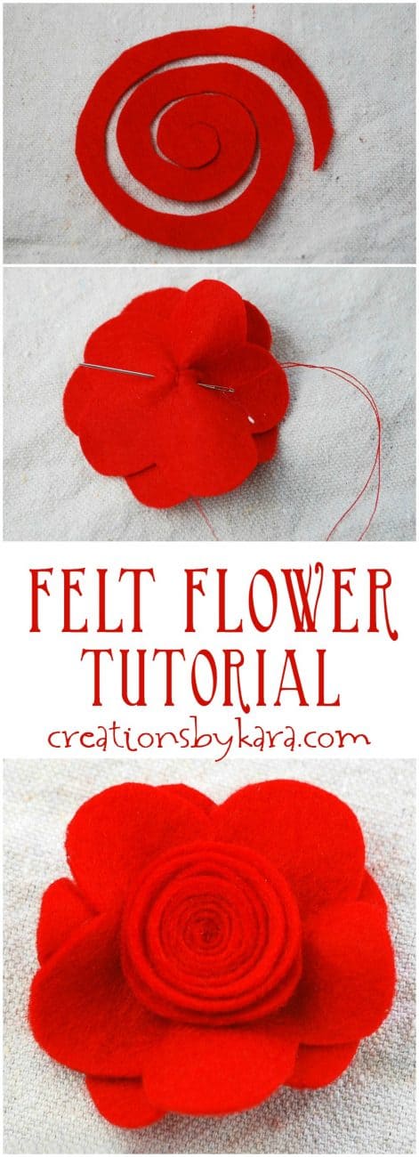 Make darling hair clips using this step by step felt flower tutorial!