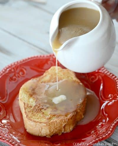 Absolutely delicious caramel buttermilk syrup. Serve it with french toast, pancakes, or waffles. Amazing syrup!