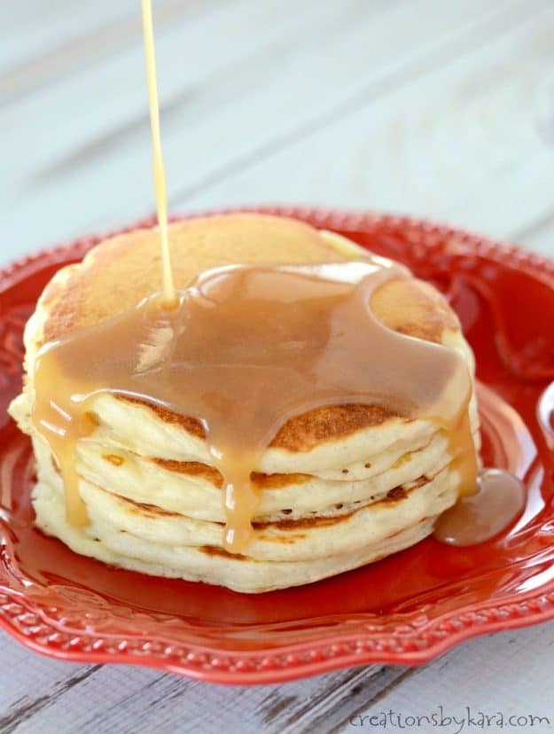 Made from scratch buttermilk pancakes.