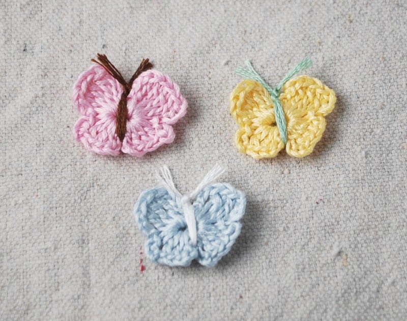 Sweet Crochet Butterfly Applique - Free Patterns